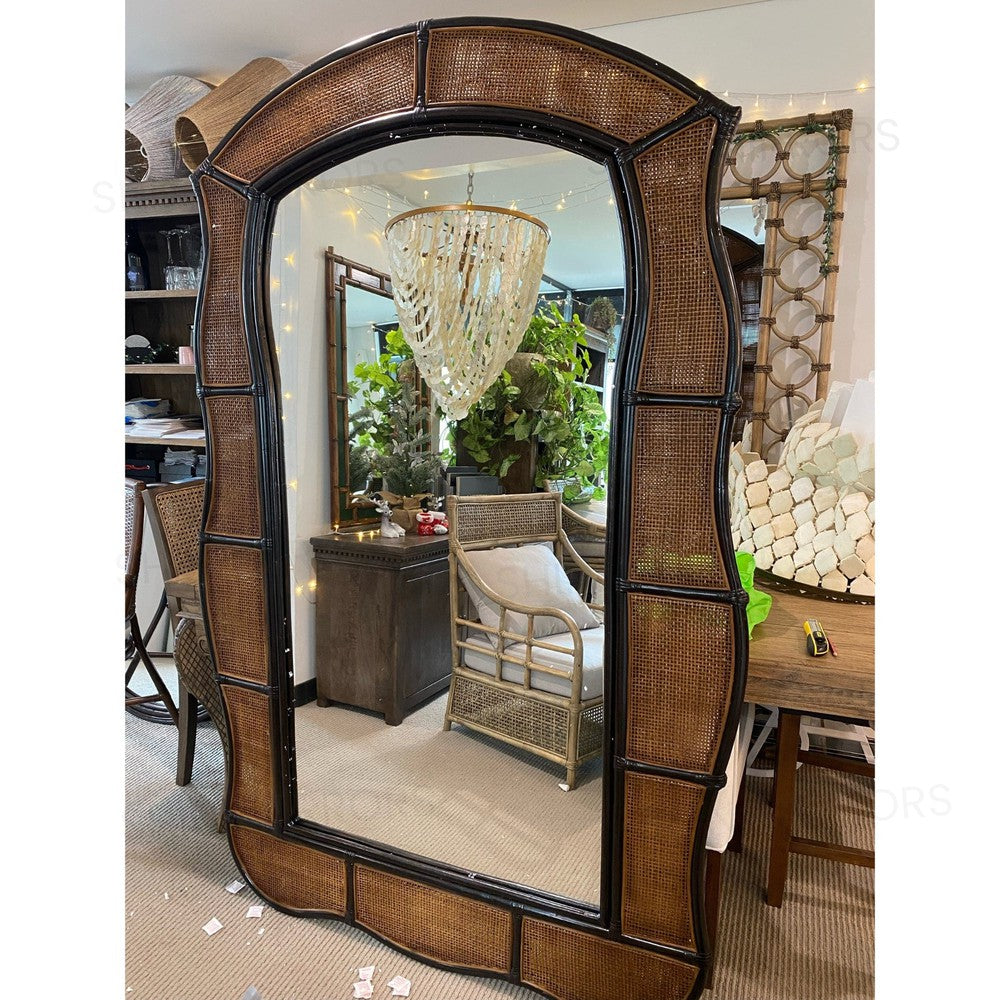 Cassius Dark Rattan Wall Mirror — SHINE MIRRORS AUSTRALIA