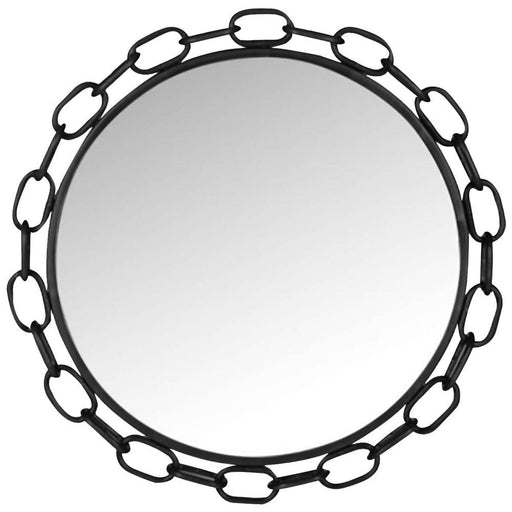 Chandy Black Round Wall Mirror