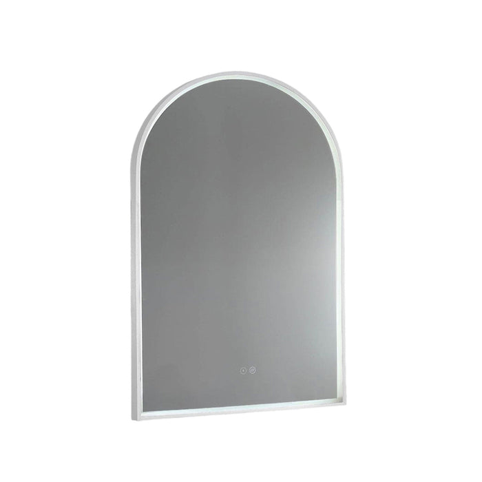 Cooper Arched Frontlit LED Bathroom Mirror Brushed Nickel Large: 71cm x 3.5cm x 101cm H