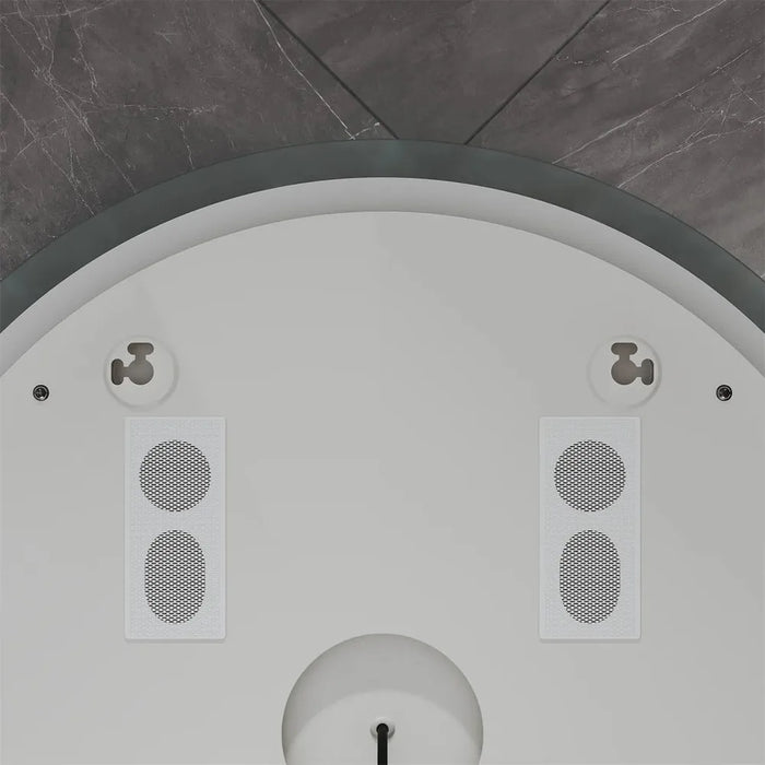 Gerven Round LED Bathroom Wall Mirror with Bluetooth Speaker