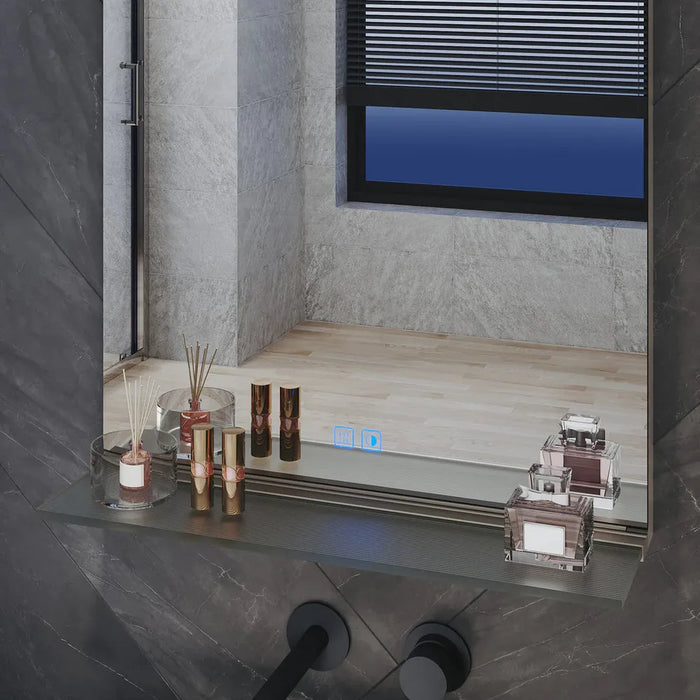 Arzen LED Bathroom Wall Mirror With Glass Shelf