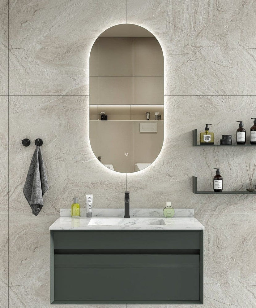 Dariel Pill Shaped Backlit LED Bathroom Mirror SHINE MIRRORS AUSTRALIA dariel-pill-shaped-backlit-led-bathroom-mirror-shine-mirrors-australia