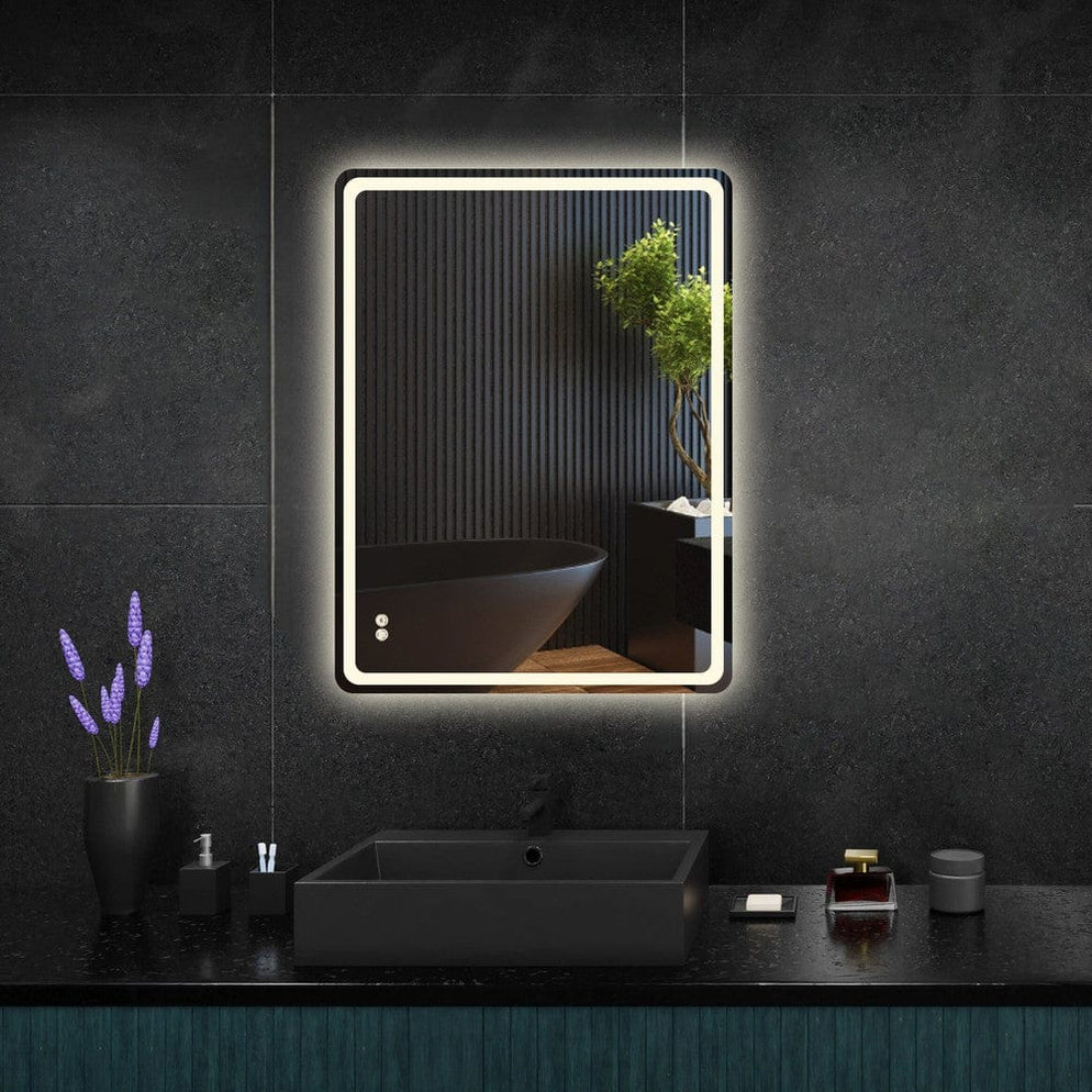 Dario Rectangle Frontlit and Backlit LED Mirror with Adjustable LED Co ...