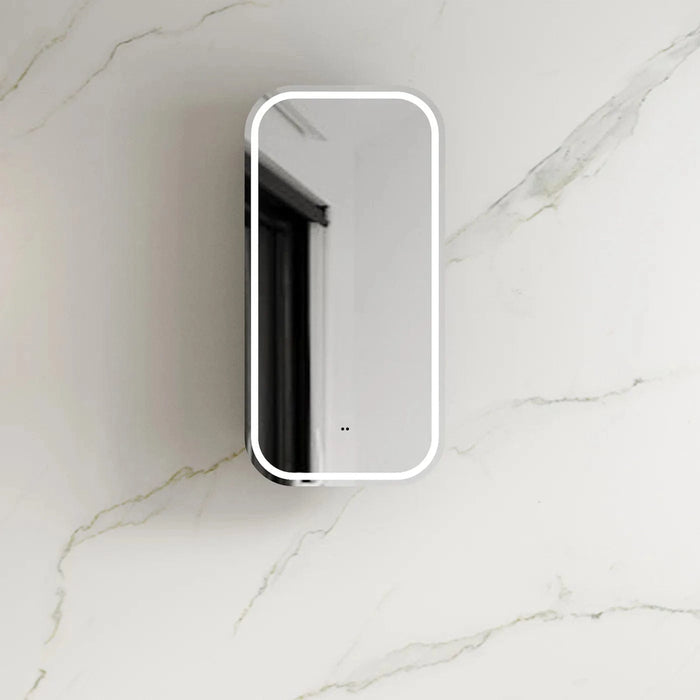 Delfina Matte White LED Frontlit Mirrored Bathroom Shaving Cabinet