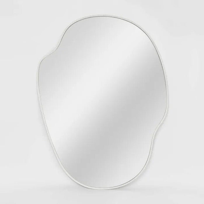 Dwayne Organic White Wall Mirror Small: 62cm x 1.3cm x 87cm