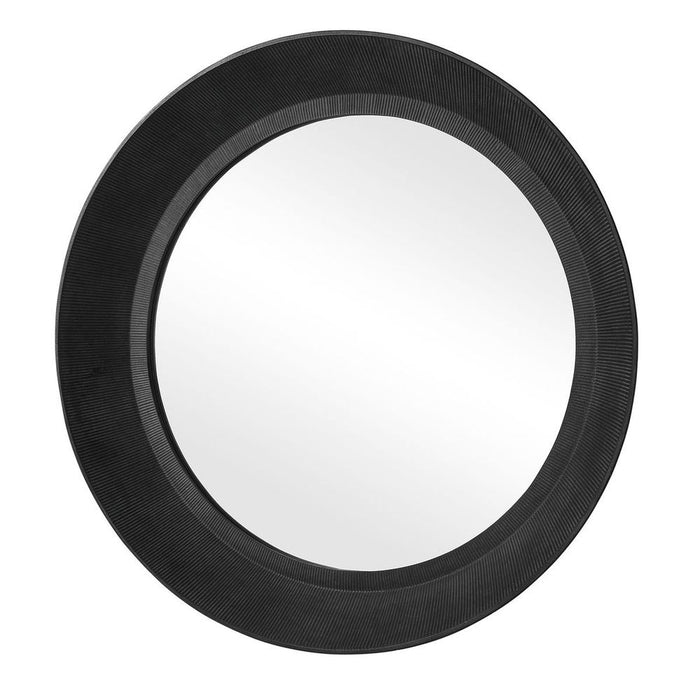 Uttermost Montgomery Rustic Black Round Mirror