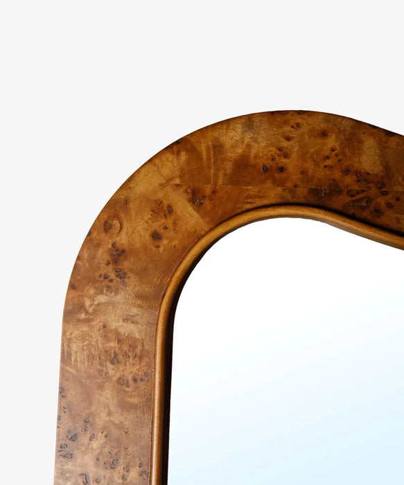 Claredel Burl Wood Arched Wall Mirror
