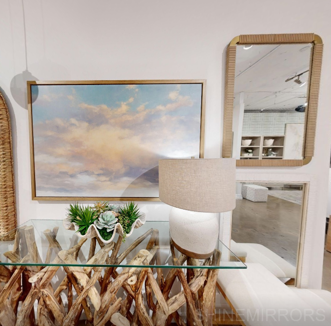 Uttermost Heinrich Natural Wood & Antique Brass Wall Mirror