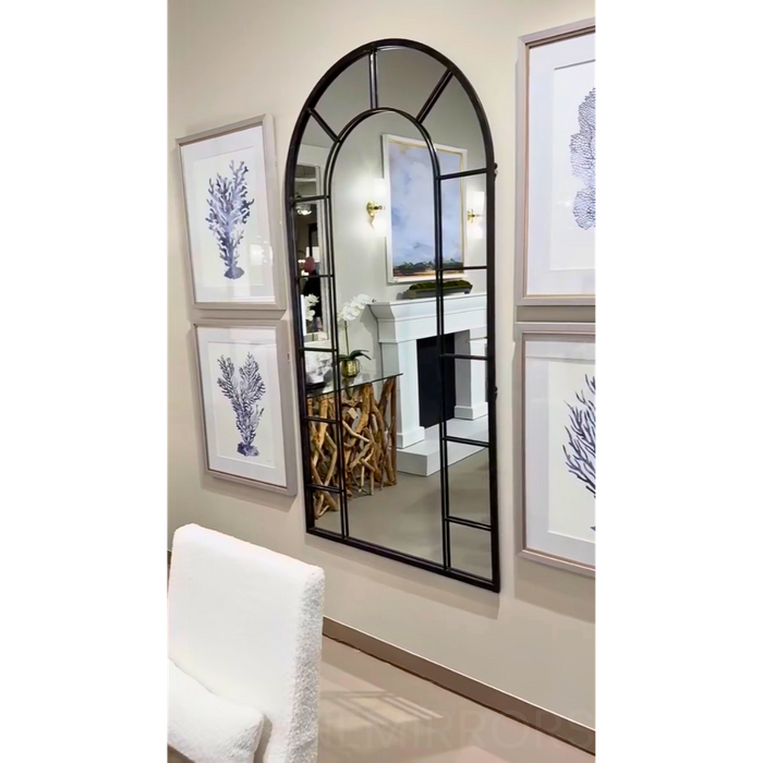 Uttermost Dillingham Black Arched Wall Mirror
