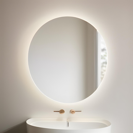 Kaizen Large Backlit LED Round Mirror Frameless / No demister