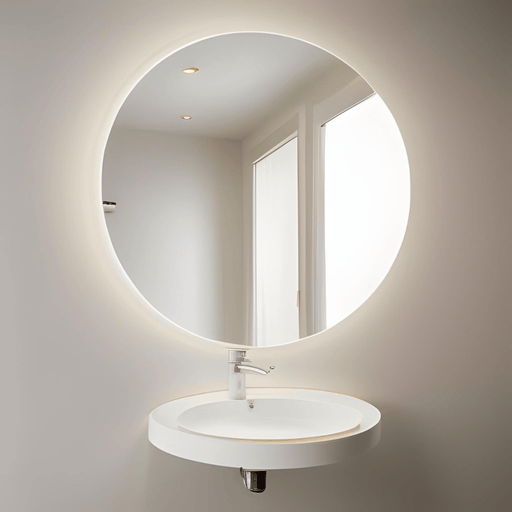 Kaizen Medium Backlit LED Round Bathroom Mirror Frameless