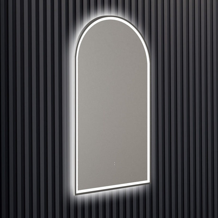 Kayden Gun Metal Arched Frontlit LED Bathroom Mirror