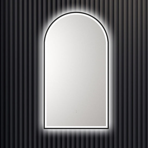 Kayden Matte Black Arched Frontlit LED Bathroom Mirror