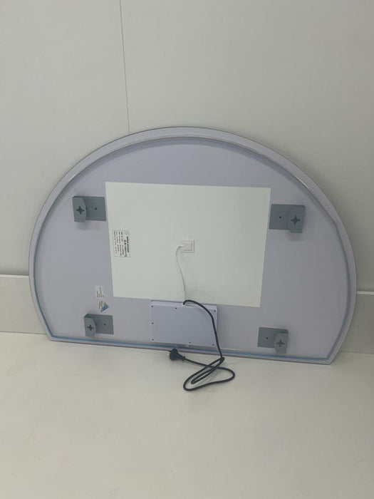 Hillary Frameless Half Round Moon Right Cut Backlit LED Bathroom Mirror