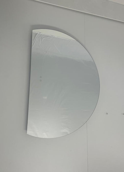 Hillary Frameless Half Round Moon Left Cut Backlit LED Bathroom Mirror