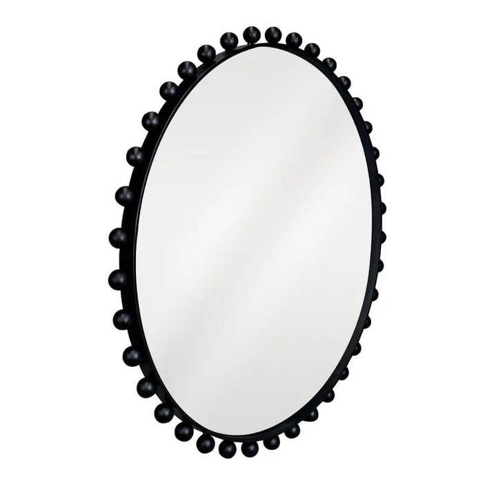Lenah Black Round Wall Mirror