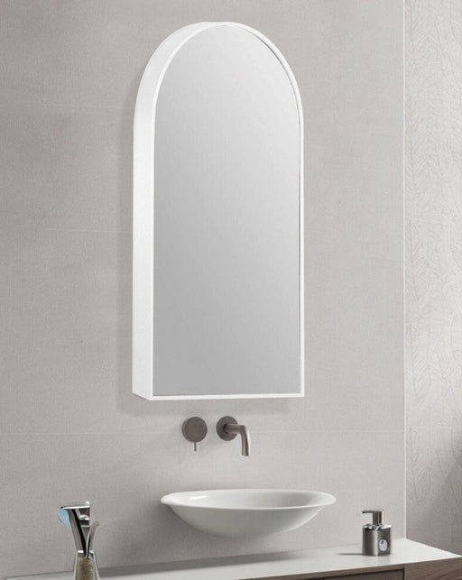 Loren Arched Bathroom Mirror Matte White