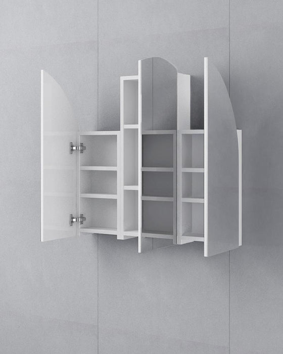 Carlo 3 Door Arched White Mirror Cabinet