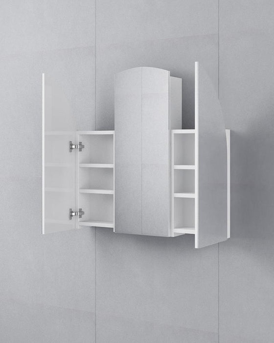 Carlo 3 Door Arched White Mirror Cabinet