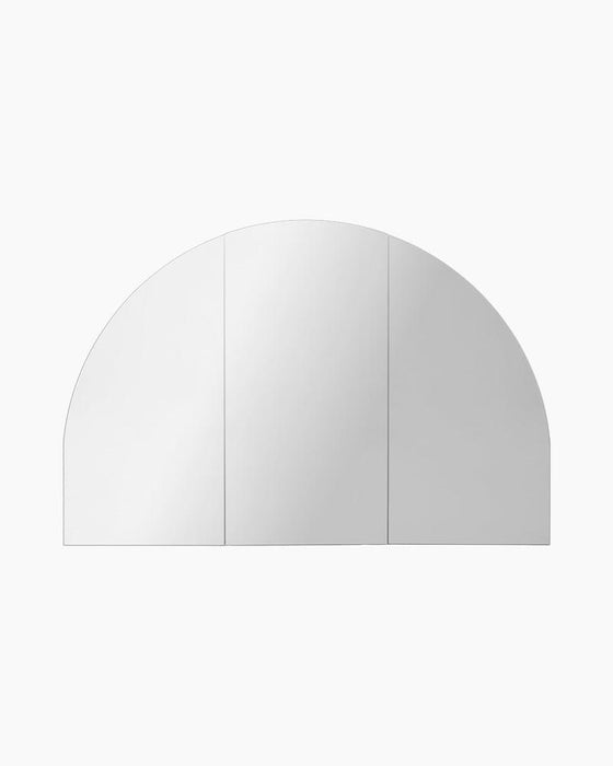 Carmelle 3 Door Arched White Mirror Cabinet