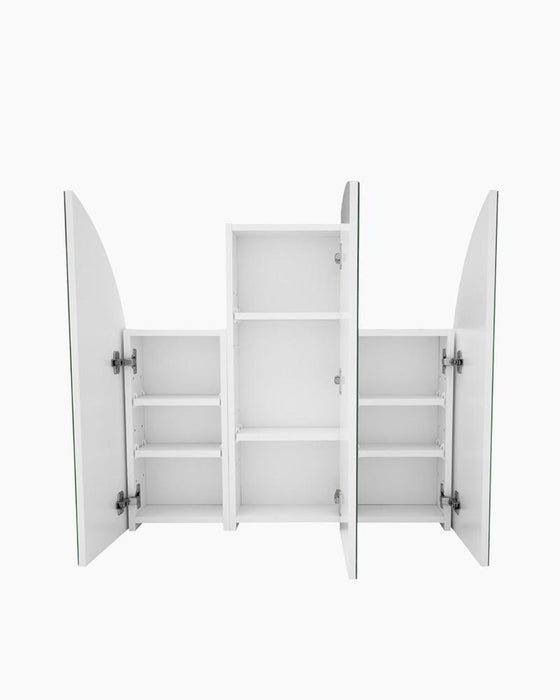 Carlo 3 Door Arched White Mirror Cabinet