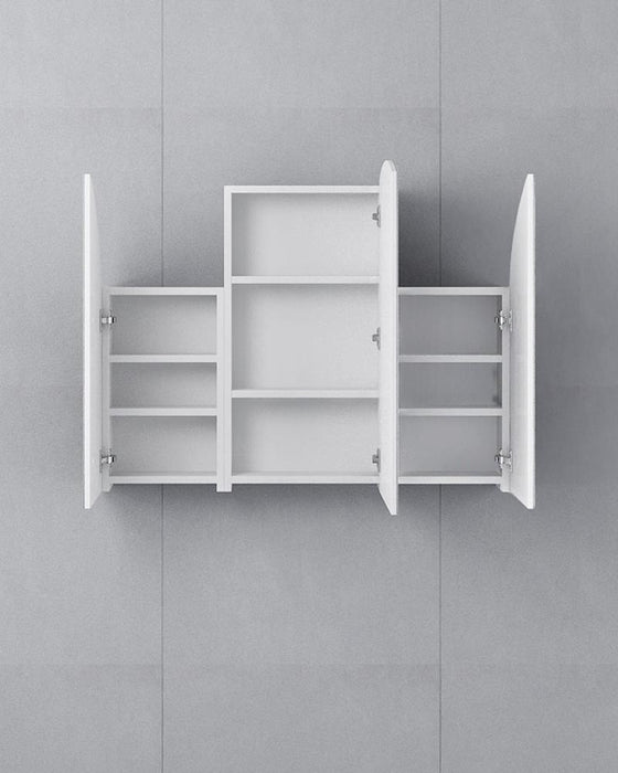 Carmelle 3 Door Arched White Mirror Cabinet