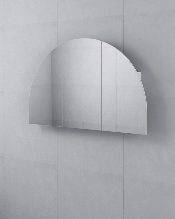 Carmelle 3 Door Arched White Mirror Cabinet