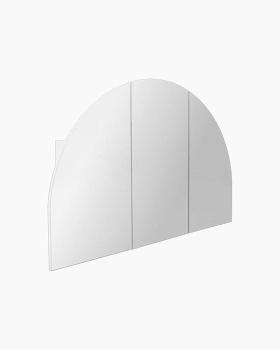Carmelle 3 Door Arched White Mirror Cabinet