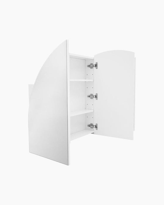 Carmelle 3 Door Arched White Mirror Cabinet