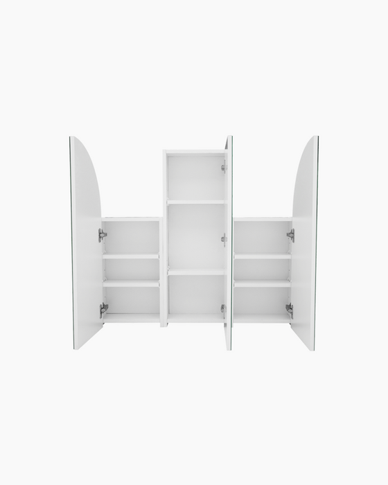 Albus 3 Door Arched White Mirror Cabinet