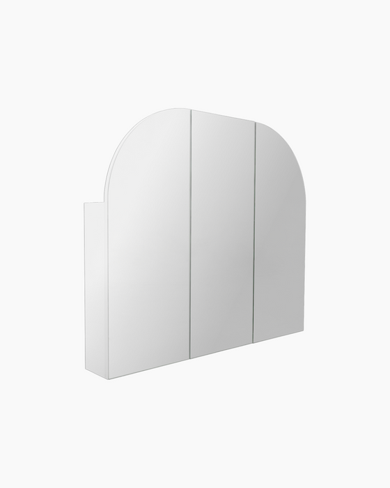 Albus 3 Door Arched White Mirror Cabinet