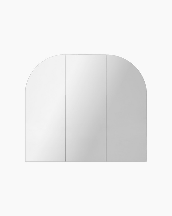 Albus 3 Door Arched White Mirror Cabinet
