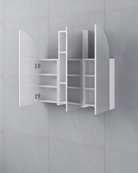 Albus 3 Door Arched White Mirror Cabinet