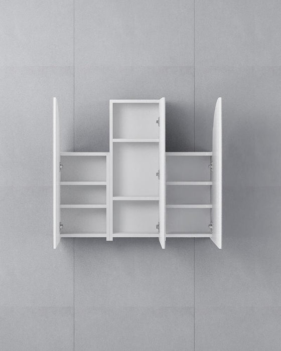 Albus 3 Door Arched White Mirror Cabinet