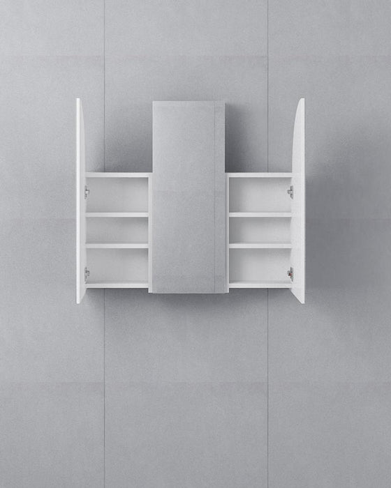 Albus 3 Door Arched White Mirror Cabinet