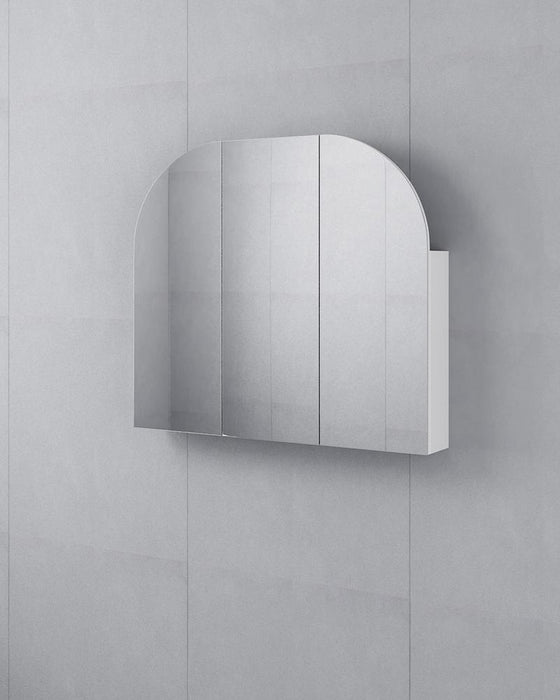 Albus 3 Door Arched White Mirror Cabinet