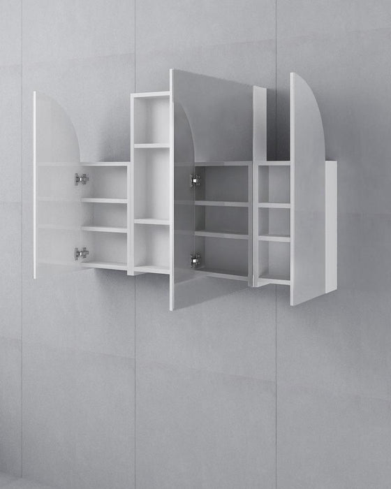 Jess 3 Door Arched White Mirror Cabinet