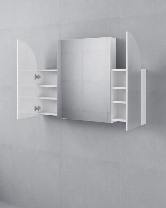 Jess 3 Door Arched White Mirror Cabinet