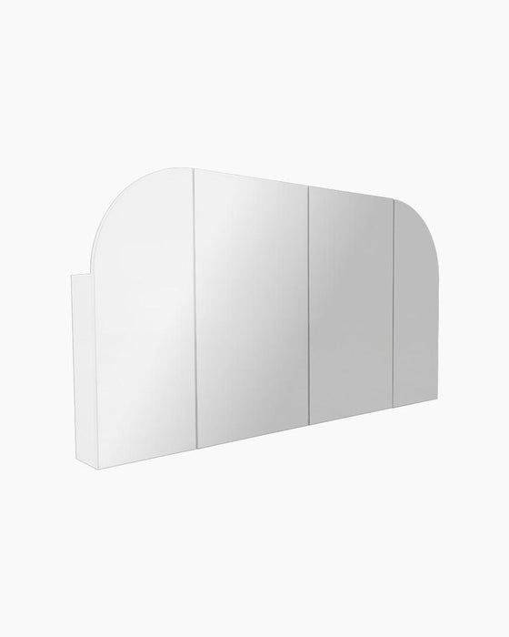 Callum 4 Door Arched White Mirror Cabinet