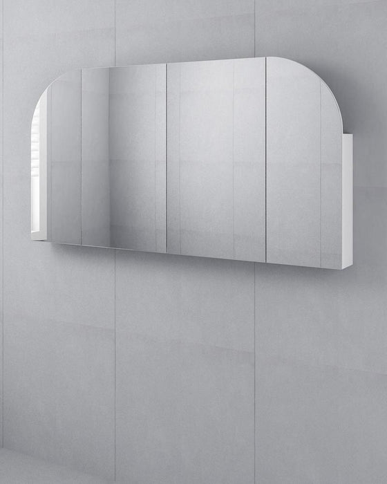 Callum 4 Door Arched White Mirror Cabinet