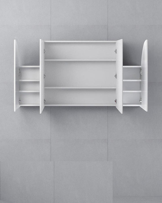 Callum 4 Door Arched White Mirror Cabinet