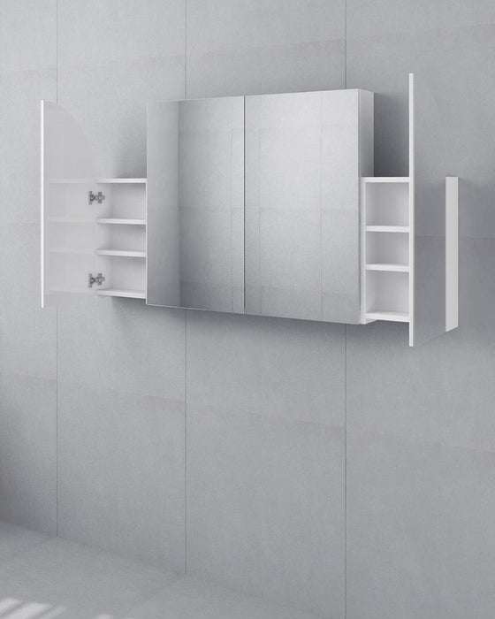 Callum 4 Door Arched White Mirror Cabinet