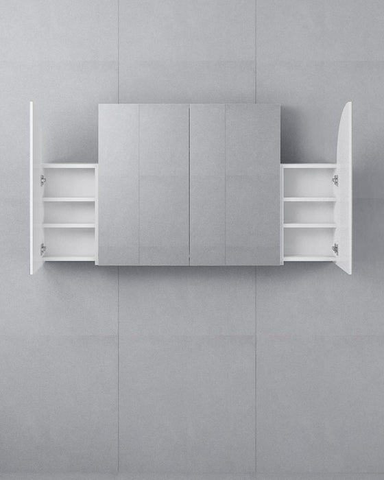 Callum 4 Door Arched White Mirror Cabinet