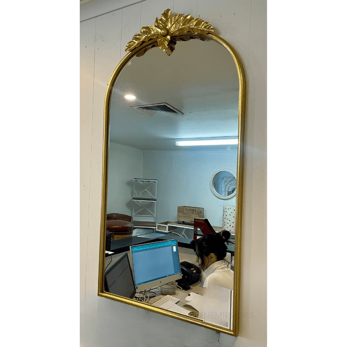 Magnolia Tall Arched Gold Wall Mirror