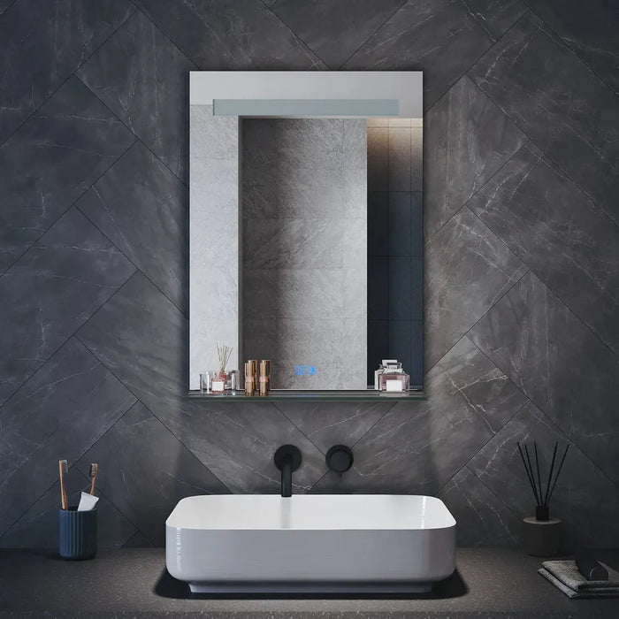 Arzen LED Bathroom Wall Mirror With Glass Shelf