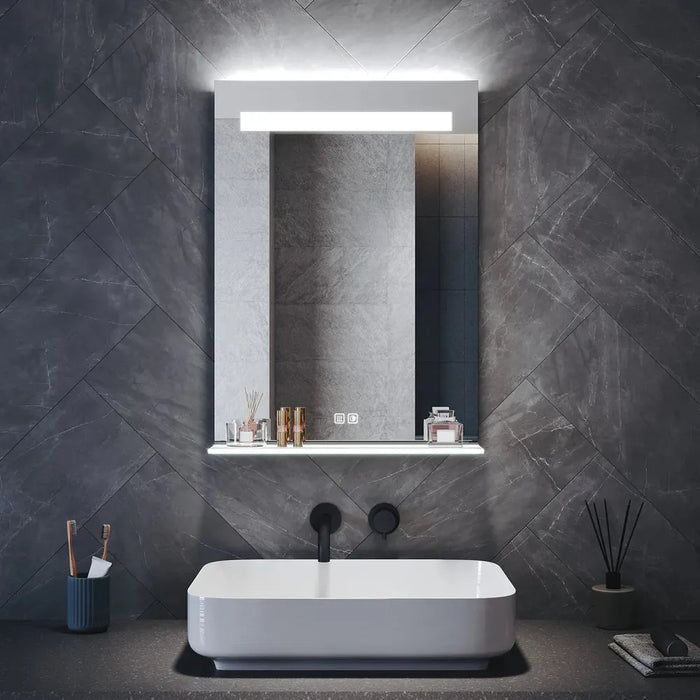 Arzen LED Bathroom Wall Mirror With Glass Shelf