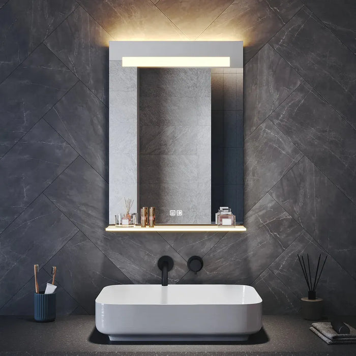 Arzen LED Bathroom Wall Mirror With Glass Shelf