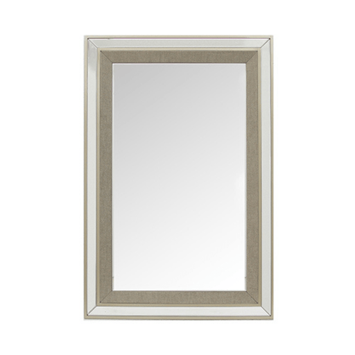Mavy Rectangular Silver Matching Fabric Wall Mirror