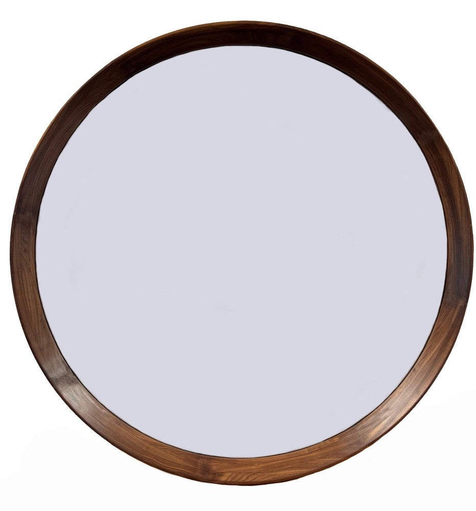 Merindah Dark Walnut Round Wall Mirror — SHINE MIRRORS AUSTRALIA