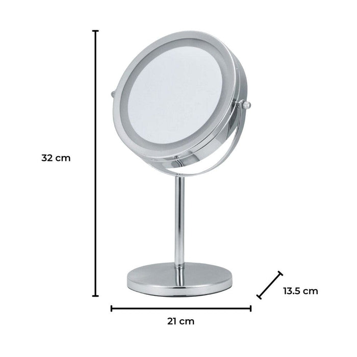 Metos LED Makeup Mirror 7 Inch Silver with 10x Magnifying